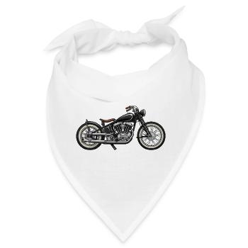 Vintage Cruiser Motorrad Design - Bandana - Weiß - Vorne