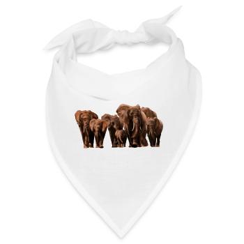 Wüsten Elefanten Kolorit - Bandana - Weiß - Vorne