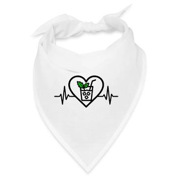 Mojito Herz Cocktail Minze Glas Sommer - Bandana - Weiß - Vorne