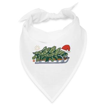 Weihnachtsbaum auf einem Schlitten - Bandana - Weiß - Vorne