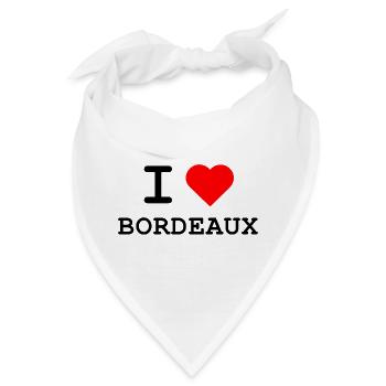 I love Bordeaux - Ich liebe Bordeaux - Bandana - Weiß - Vorne