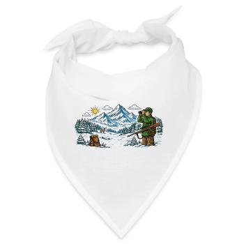 Jäger in einer verschneiten Winterlandschaft - Bandana - Weiß - Vorne