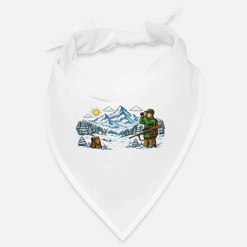 Jäger in einer verschneiten Winterlandschaft Bandana