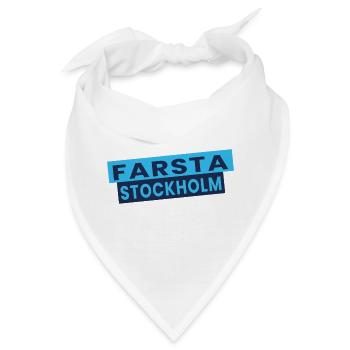 Farsta Stockholm Blaue Typografie-Layout - Bandana - Weiß - Vorne