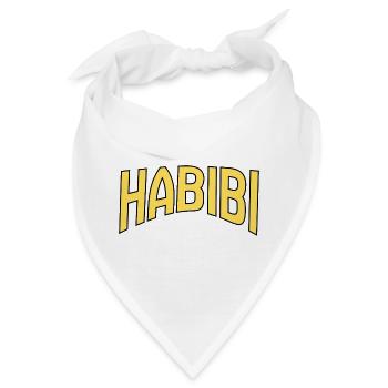Habibi Wortkunst Gelb auf Schwarz - Bandana - Weiß - Vorne