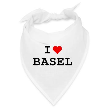 I love Basel - Ich liebe Basel - Bandana - Weiß - Vorne
