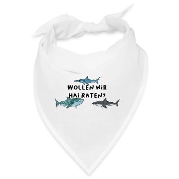 Wollen wir Hai raten - Bandana - Weiß - Vorne