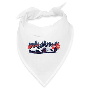 Renn-Supersportwagen mit rotem Akzent - Bandana - Weiß - Vorne