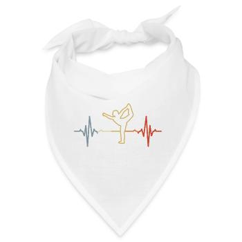 Yoga Herzschlag Retro Look - Bandana - Weiß - Vorne