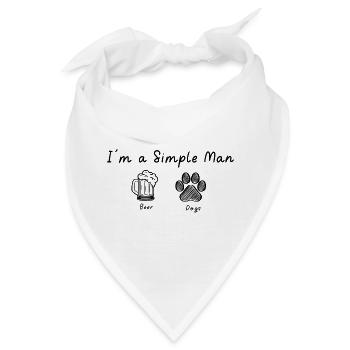 I am a simple Man - Bandana - Weiß - Vorne