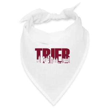 Trier - Skyline - Schrift - Mosel Rheinland-Pfalz - Bandana - Weiß - Vorne