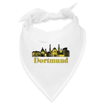 Dortmund Skyline Design Schwarz Gelb - Bandana - Weiß - Vorne