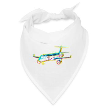Flugzeug Comic Stil - Bandana - Weiß - Vorne