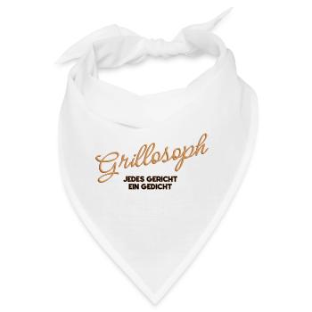Grillosoph – Jedes Gericht ein Gedicht - Bandana - Weiß - Vorne