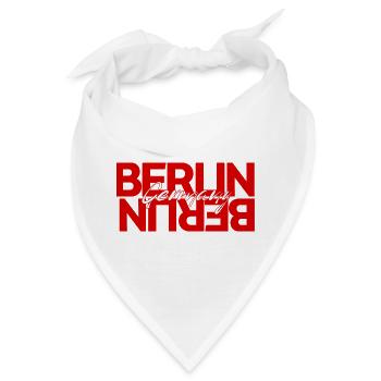 Berlin Germany – Roter Hauptstadt-Schriftzug - Bandana - Weiß - Vorne