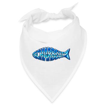 Scharbeutz Blaues Fischlogo am Meer - Bandana - Weiß - Vorne