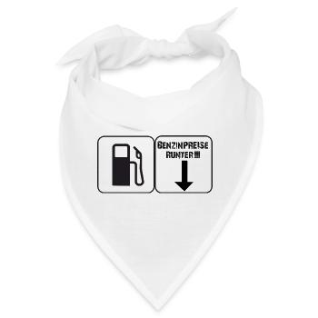 Benzinpreise runter!!! Buttonform - Bandana - Weiß - Vorne