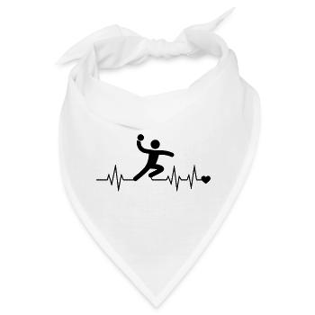 Handballspieler Herzschlag – Wurf mit Herz - Bandana - Weiß - Vorne