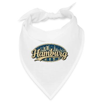 Hamburg Vintage Stadtmotiv - Bandana - Weiß - Vorne