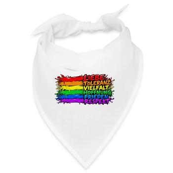 Regenbogenfrieden Liebe Vielfalt - Bandana - Weiß - Vorne