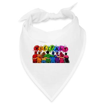 Vielfalt verbindet – Gemeinsam sind wir bunt - Bandana - Weiß - Vorne