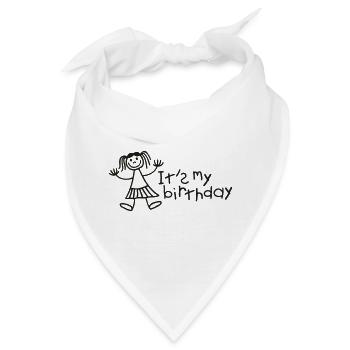 Es ist mein Geburtstag - Mädchen - Bandana - Weiß - Vorne