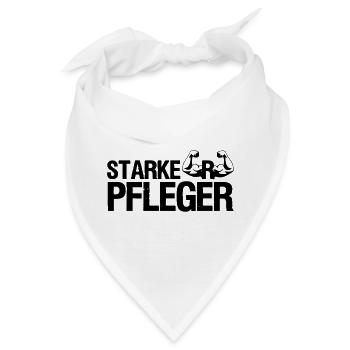 Starker Pfleger Pflege,Sprüche, Geschenk,Berufe - Bandana - Weiß - Vorne