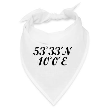 Hamburger Koordinaten Hamburg - Bandana - Weiß - Vorne