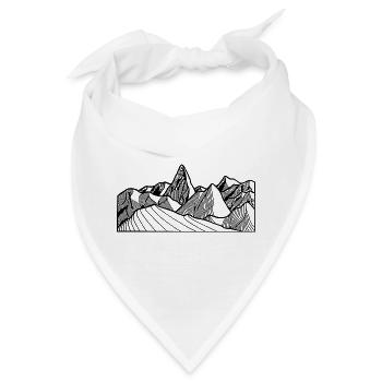 Berge Bergkette Abstract - Bandana - Weiß - Vorne