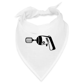 Phaser trifft Mixer – Lustiges Geek & Koch - Bandana - Weiß - Vorne