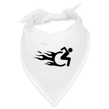 Humor Behinderung Rollstuhl Handicap Rolli - Bandana - Weiß - Vorne