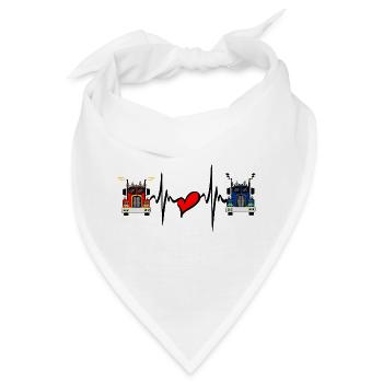 Lkw-Lkw-Herzfrequenz - Bandana - Weiß - Vorne