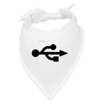 USB Logo - Nerd - Geek - Bandana - Weiß - Vorne