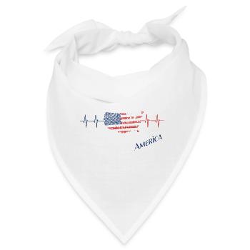 America heartbeat USA - Bandana - Weiß - Vorne