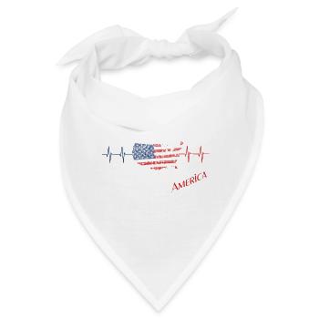 USA America - Bandana - Weiß - Vorne