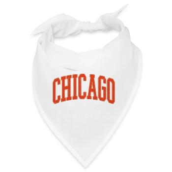 Chicago Arc Text in Orange 3D - Bandana - Weiß - Vorne