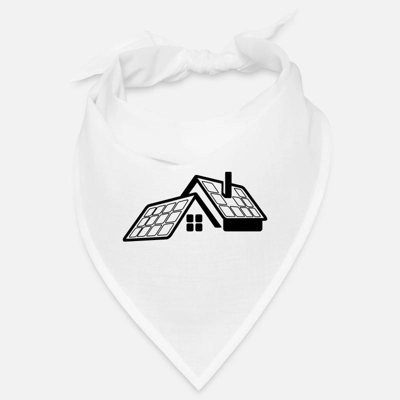 House with solar panels transparent logo Bandana