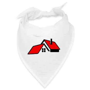 Haus mit rotem Dachlogo - Bandana - Weiß - Vorne