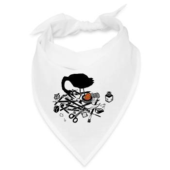 Vogel in Stiften - Bandana - Weiß - Vorne