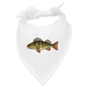 Barsch-Raubtierfisch-Angel-Design - Bandana - Weiß - Vorne