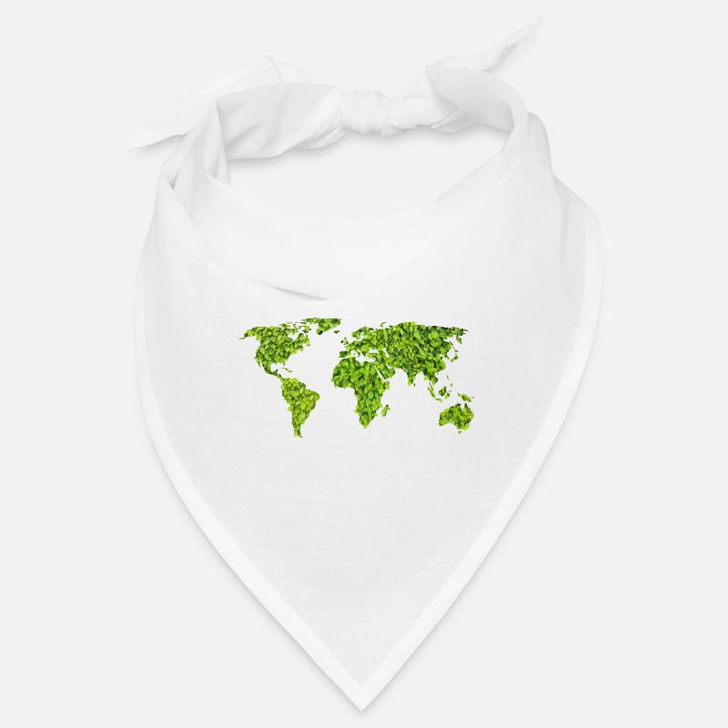 Green World Map Bandana