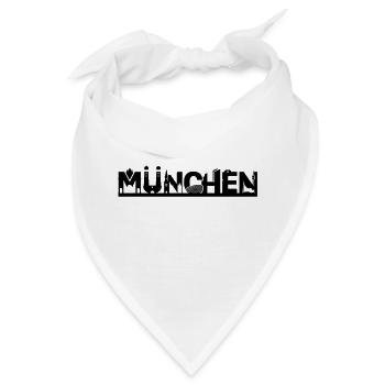 München Skyline mit Sehenswürdigkeiten - Bandana - Weiß - Vorne