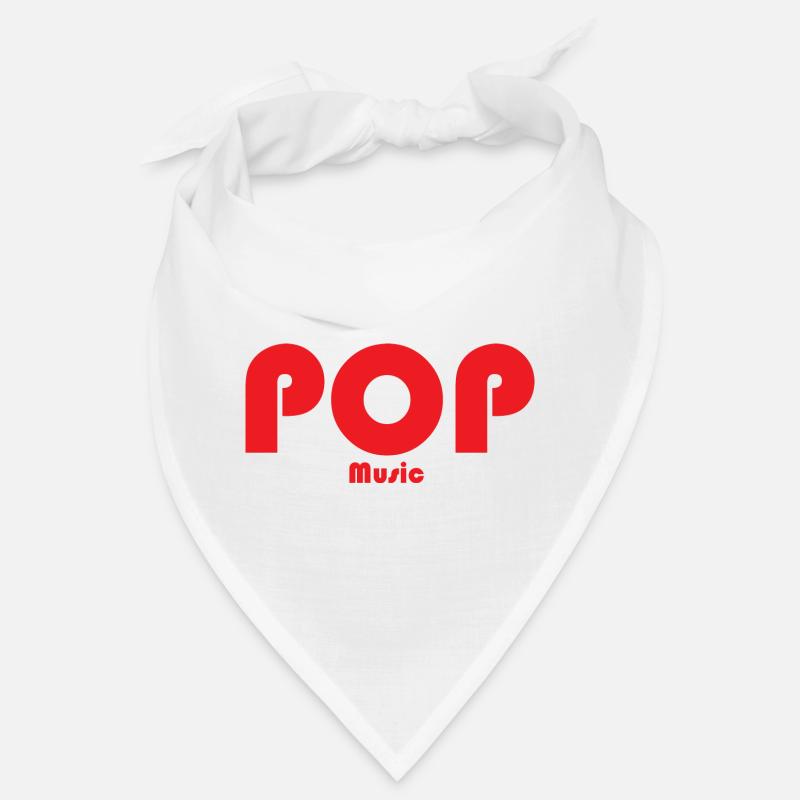 Red Retro POP Music Design Bandana