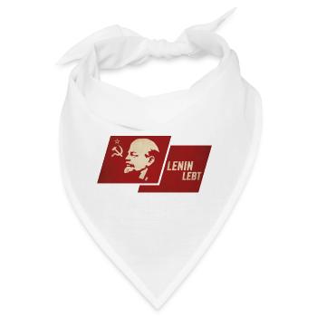 Lenin Lebt Flagge - Bandana - Weiß - Vorne