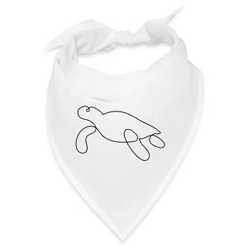 Schildkröte One-Line-Art - Bandana - Weiß - Vorne