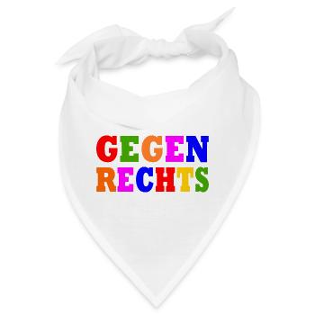 Gegen rechts - Bandana - Weiß - Vorne