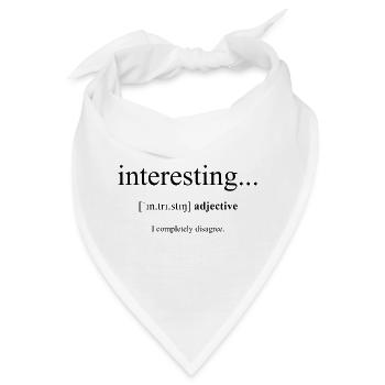 Interesting | interessant Definition Dictionary - Bandana - Weiß - Vorne