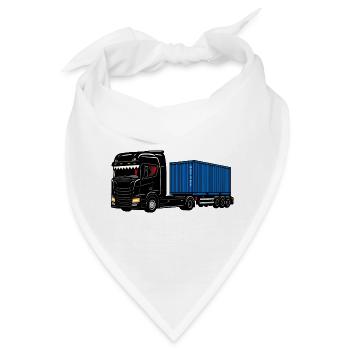 Container-Trucker auf Achse mit der Büchse. - Bandana - Weiß - Vorne