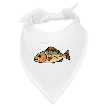 Forelle Fisch - Bandana - Weiß - Vorne