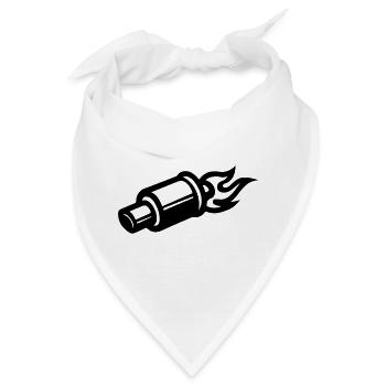 Auspuff Symbol Tuning - Bandana - Weiß - Vorne